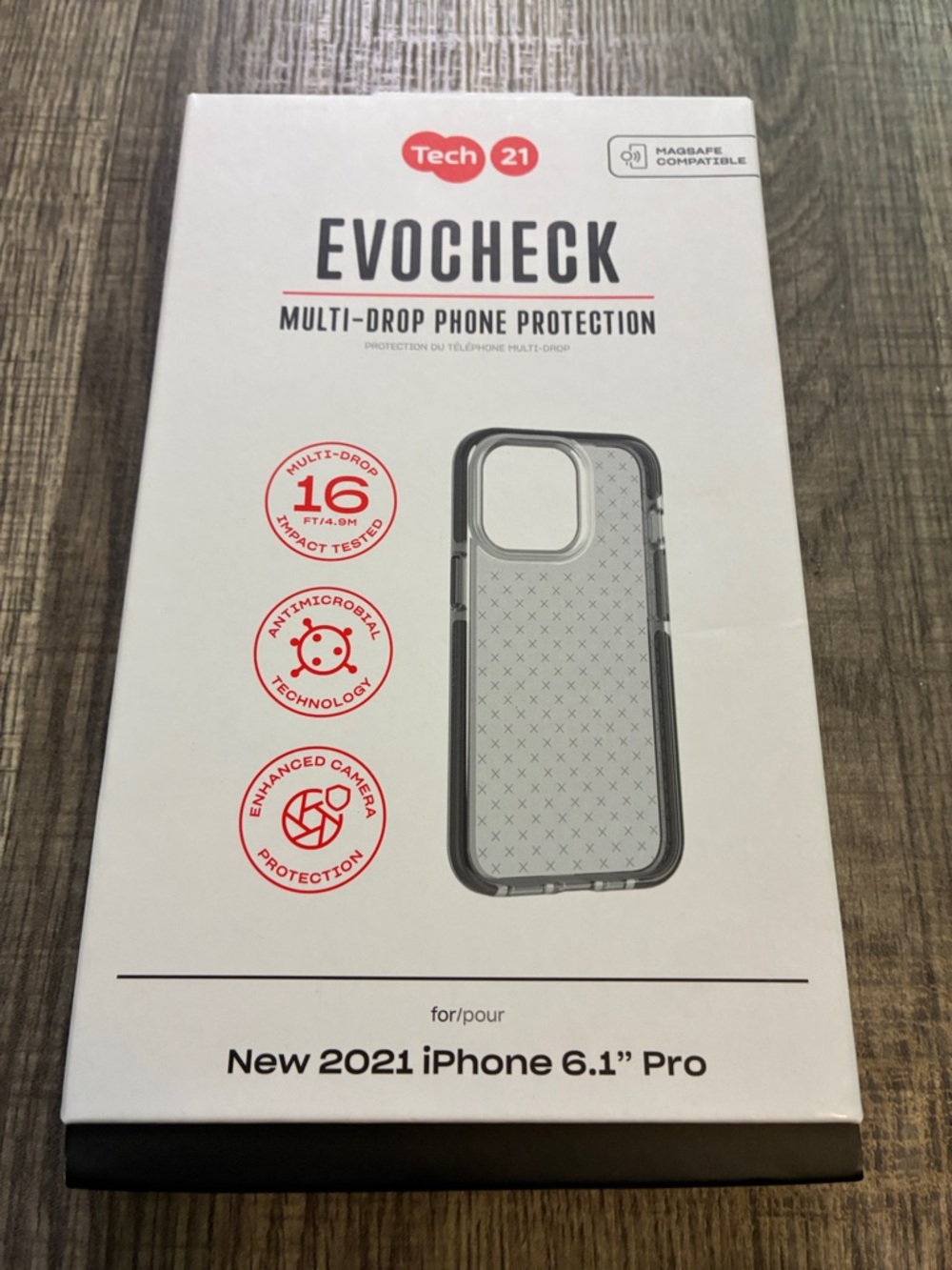 tech21 EvoCheck Clear with Black Trim Phone Case for iPhone 6.1" Pro